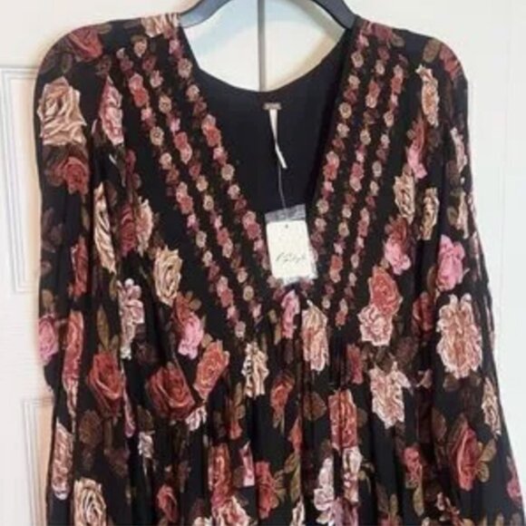 Free People Rows of Roses Maxi Dress Size Large - Picture 3 of 5
